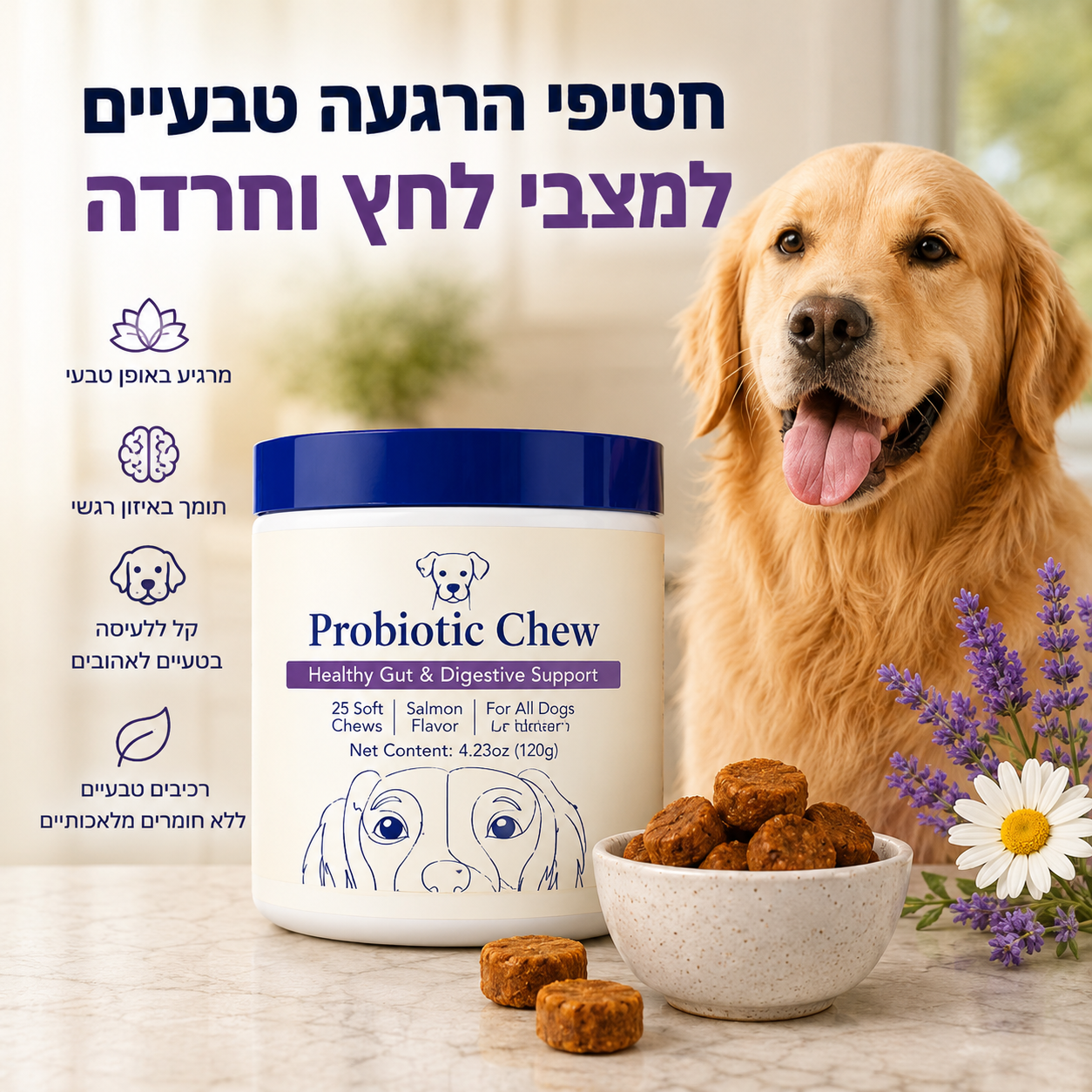 חטיפי הרגעה טבעיים למצבי לחץ וחרדה