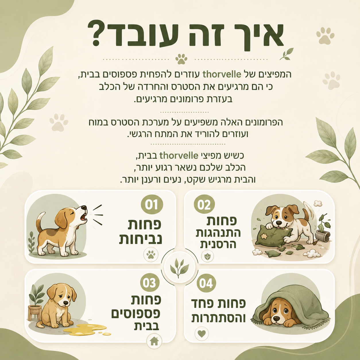 ניחוח מוכח מדעית נגד חרדה ושתן של כלבים